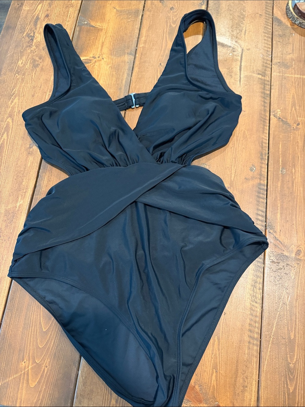 Cupshe Black Twist-Front One-Piece Swimsuit for Kids